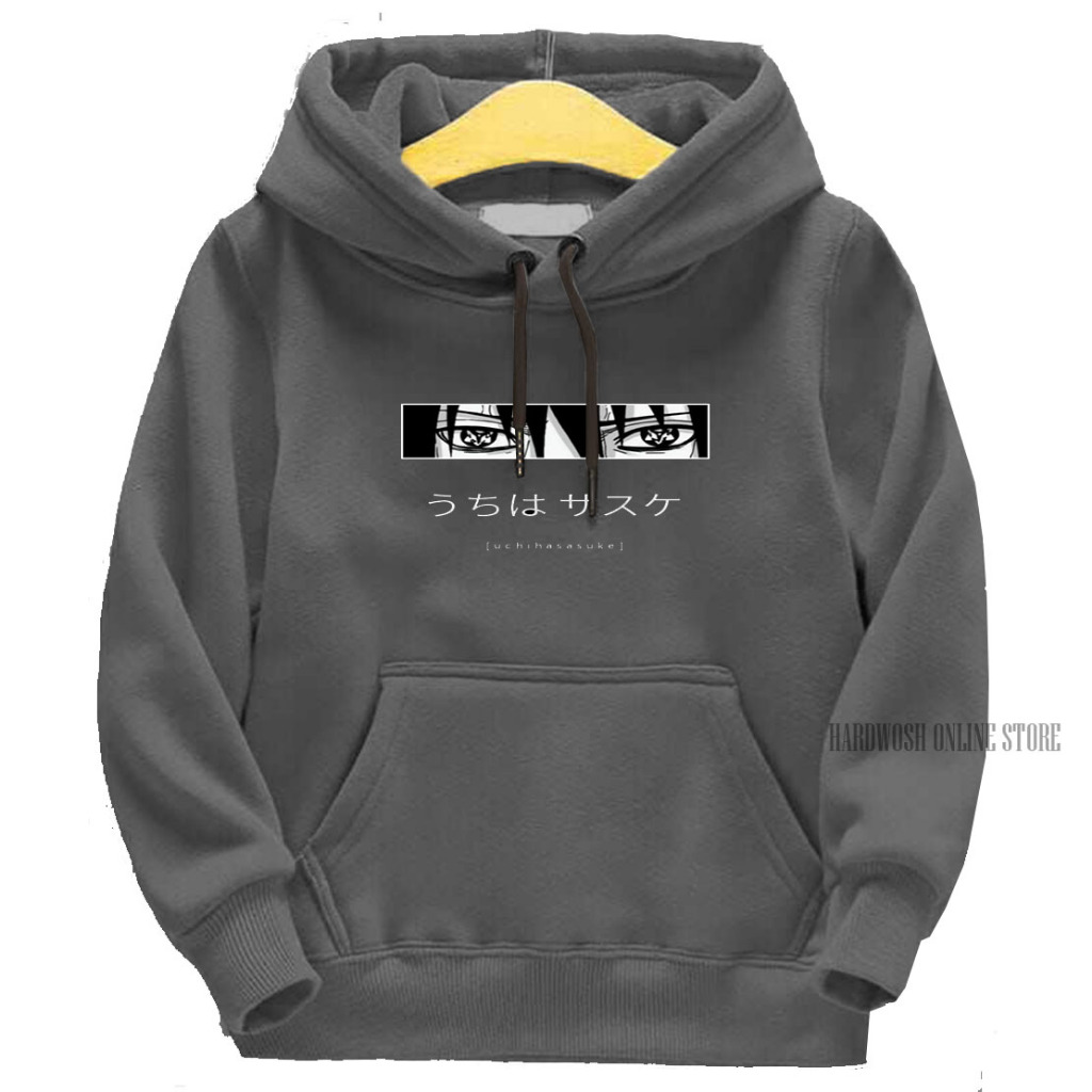 HARDWOSH Hoodie anak mata sasuke laki laki perempuan umur 2-12 tahun warna hitam