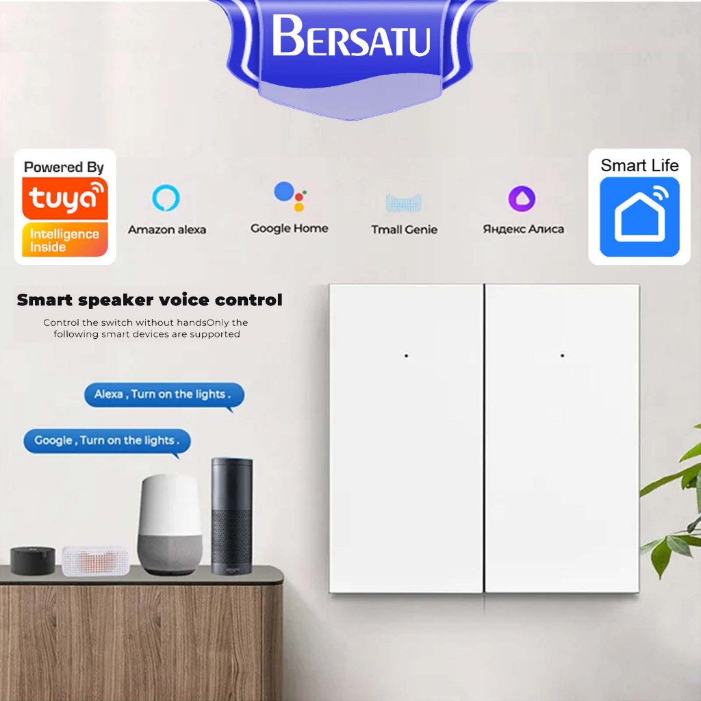 Saklar dinding wifi Lampu timer otomatis Rumah Pintar Wi-Fi Tombol Tekan Aplikasi Tuya Smart wall