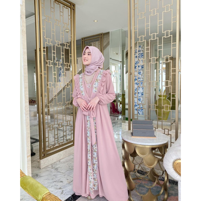 Ready Stok Kaftan Dress Dealova Free Inner Dan Turban Kaftan Lebaran Kaftan Pesta Modern