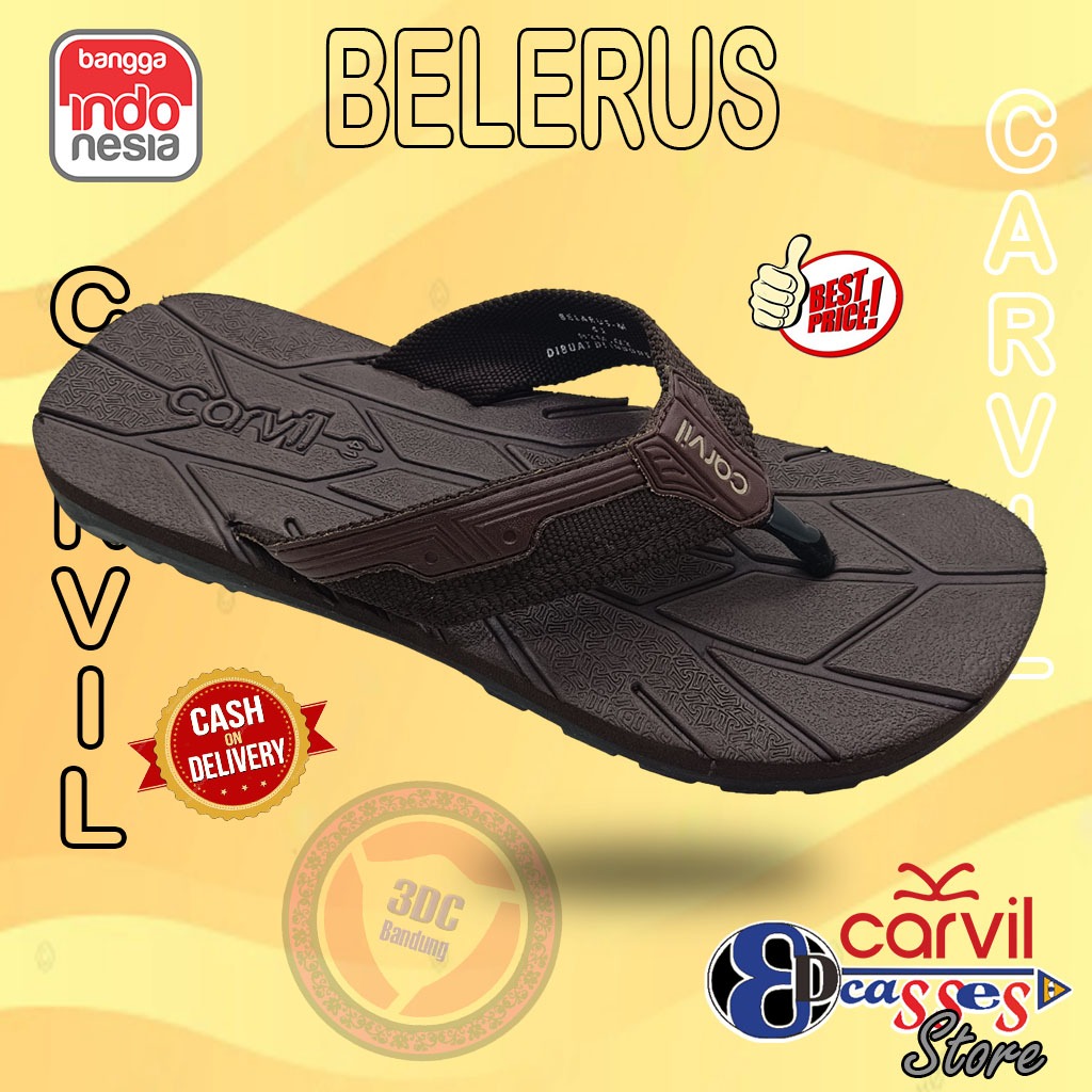 Carvil Sandal Pria Belarus - Sandal Spons Pressed Model Jepit Pria Original