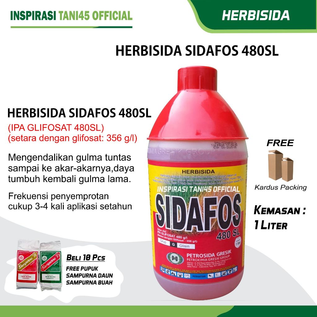 Sidafos 480 SL Herbisida Sistemik 1 Liter/Herbisida Sidafos 480 SL Kemasan 1 liter/Obat Pertanian