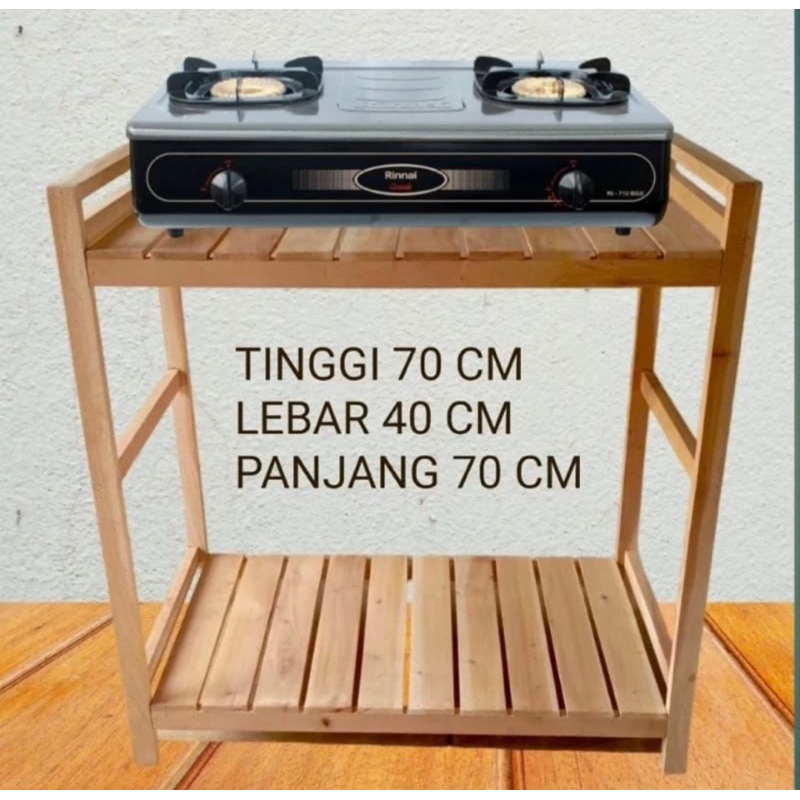 meja kompor gas 2 tungku rak kompor rak serbaguna
