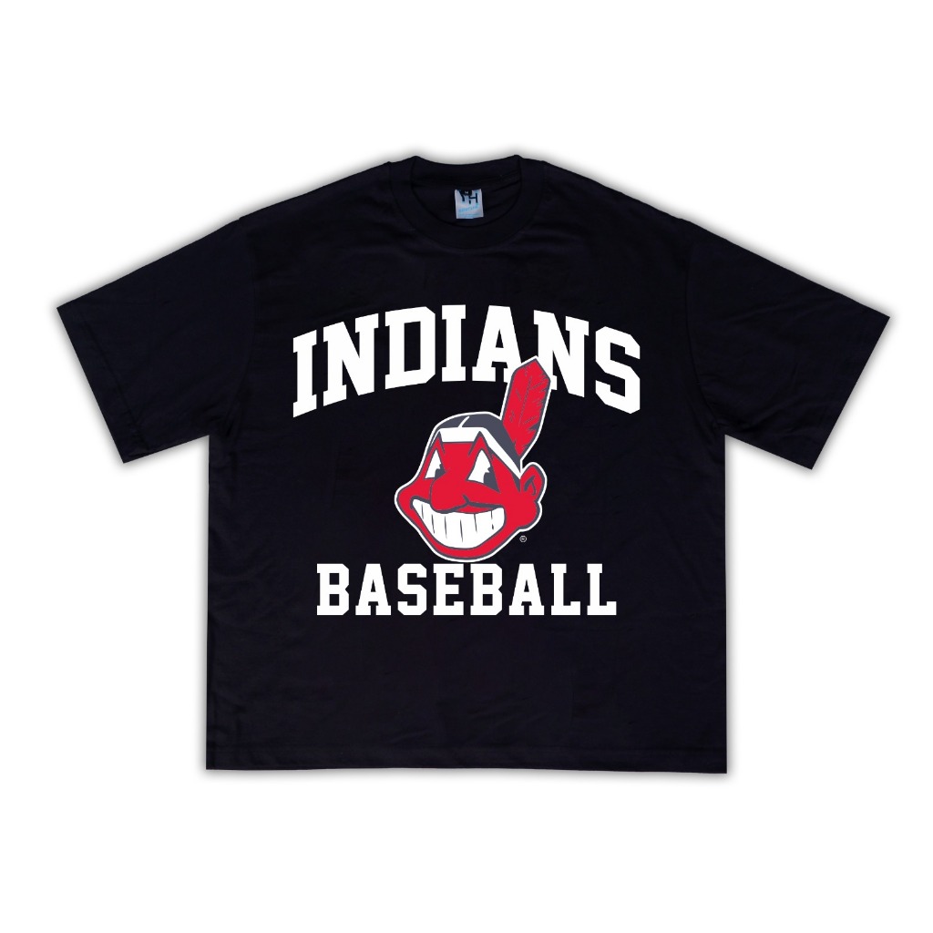 CLEVELAND INDIANS TSHIRT MLB KAOS VINTAGE BASEBALL FULL TAG LABEL NUTMEG