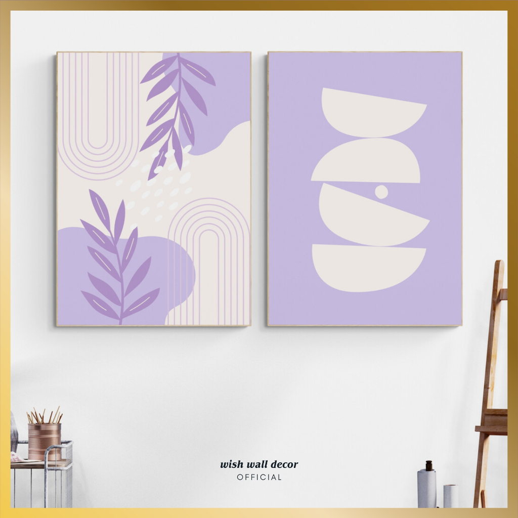 Hiasan Dinding Aesthetic 20x29 cm Lilac - Pajangan Dinding Warna Ungu - Wall Art Premium - Pajangan 