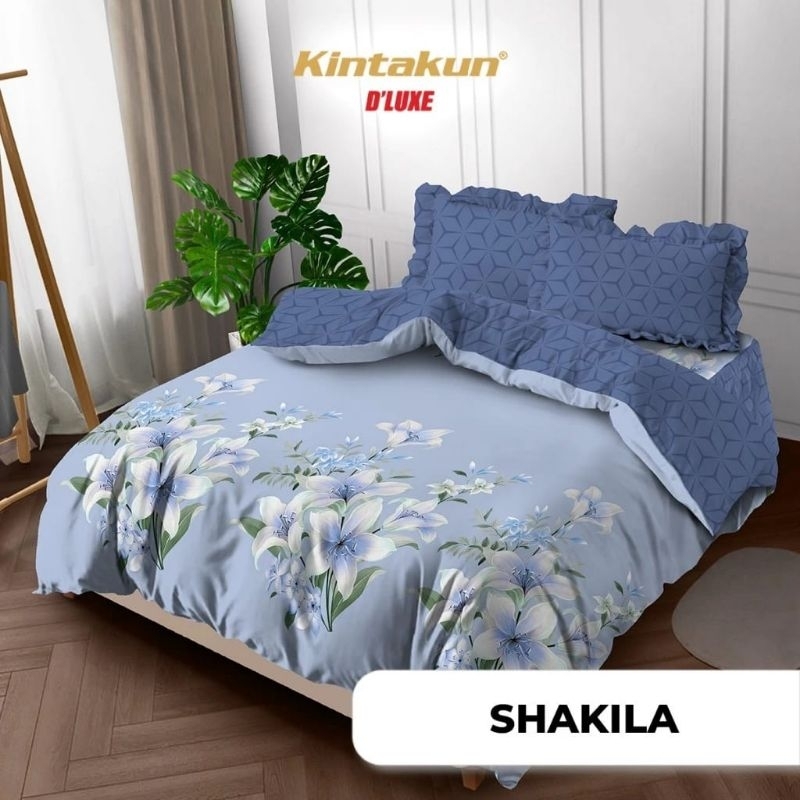 5in1 Full Set Bedcover + Sprei Kintakun 3D Extra King Queen Rumbai Flat 180x200 160x200 200x200 Moti