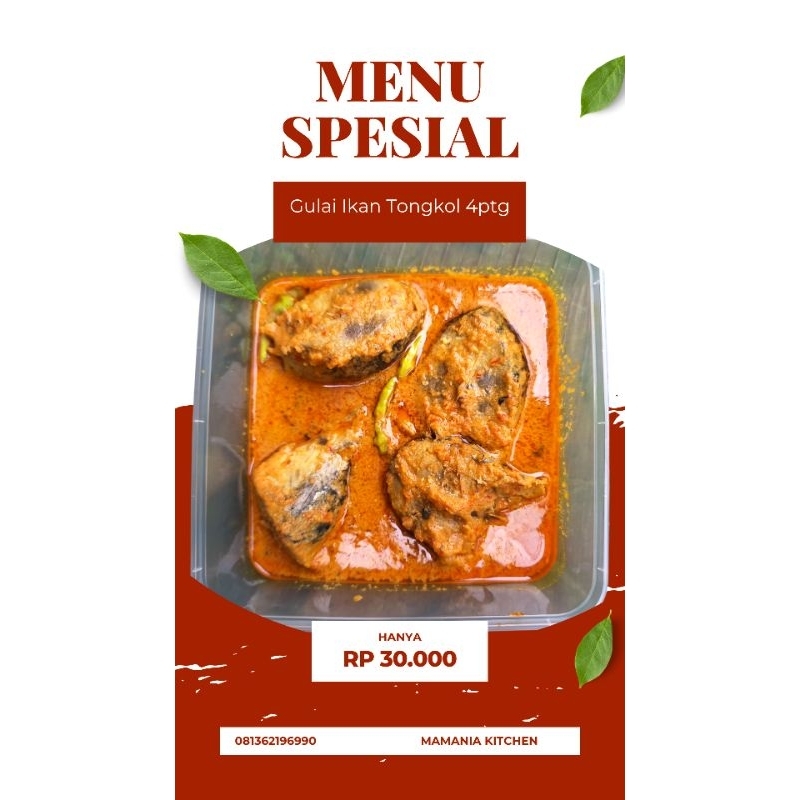 

Gulai ikan tongkol 4ptg porsi 3-4 makan [Pengiriman instan]