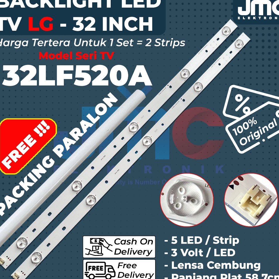 Backlight Tv LG 32LF52A 32LF Lampu led Tv LG 32 inch 5ledstrip