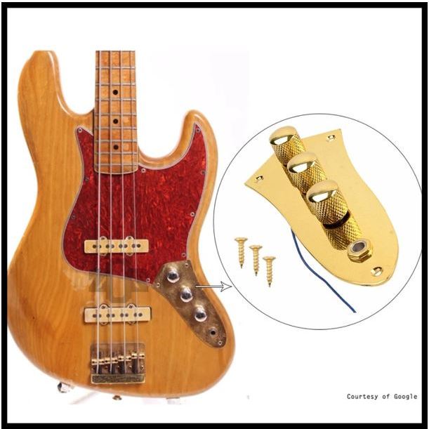 Pre Wiring Control Plate Jazz Bass Gold