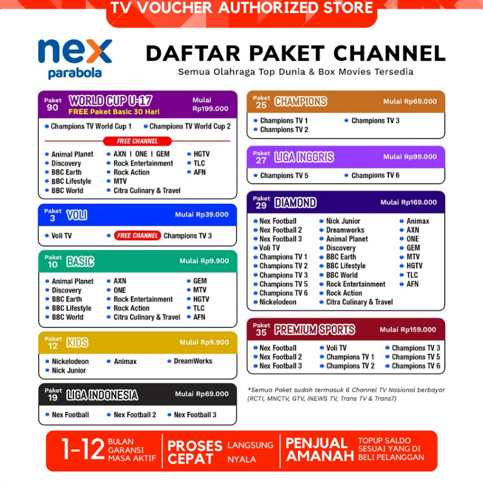 Tcu Paket Nex Parabola Matrix DIAMOND Champions Liga Indonesia Liga Inggris 3 HARI g Kualitas Premiu