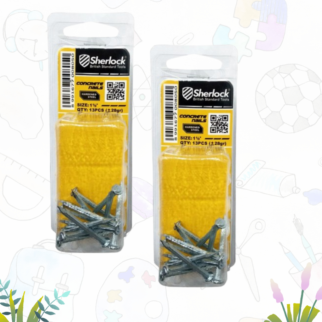 Paku Beton Galvanized Ukuran 1.25" 1.5" 2" 3" (Kekerasan 48 - 52 Hrc) Sherlock