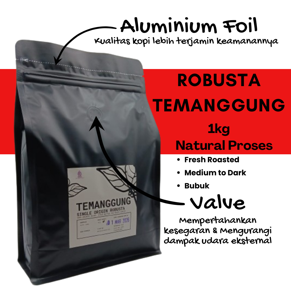 

Kopi Bubuk Robusta Temanggung 1 kg Powder