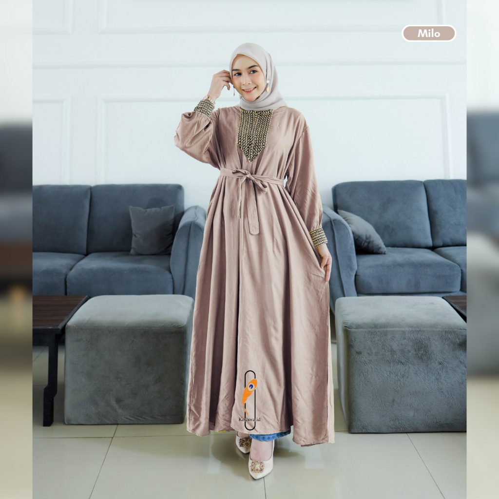 Gamis Kaftan Ameena Bahan Rayon Twill Premium Lembut Kaftan Jumbo Oversize LD 130  Kaftan Lebaran Ga