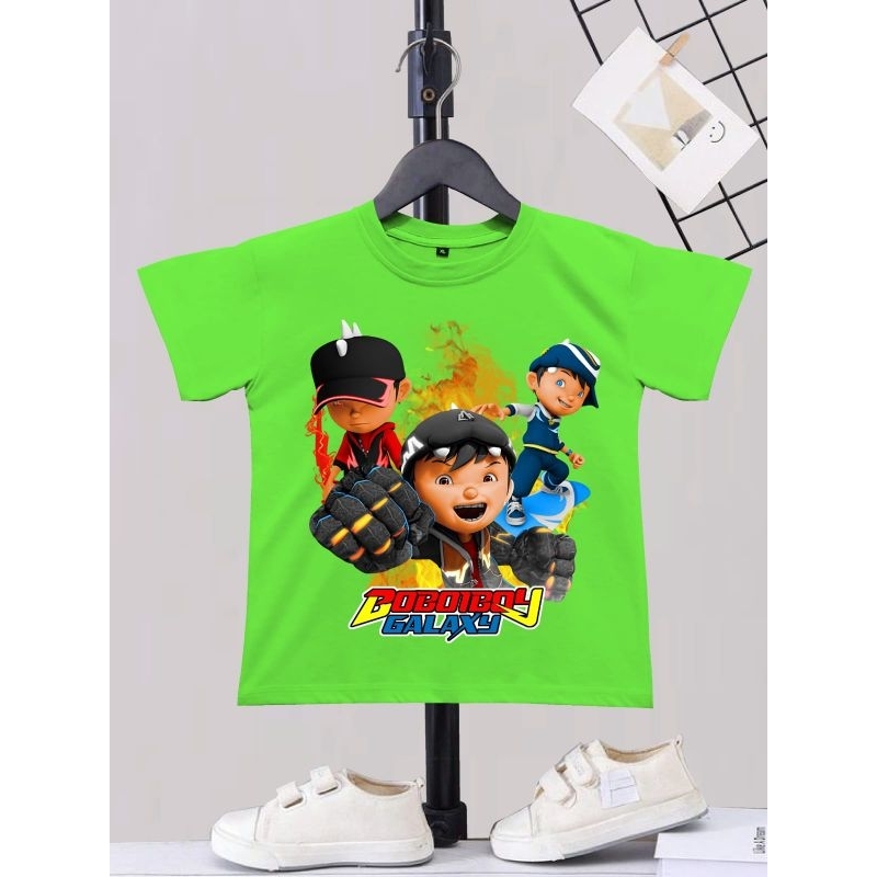 KAOS ATASAN OBLONG ANAK-ANAK GAMBAR BOBOYBOY TINJU BISA COD
