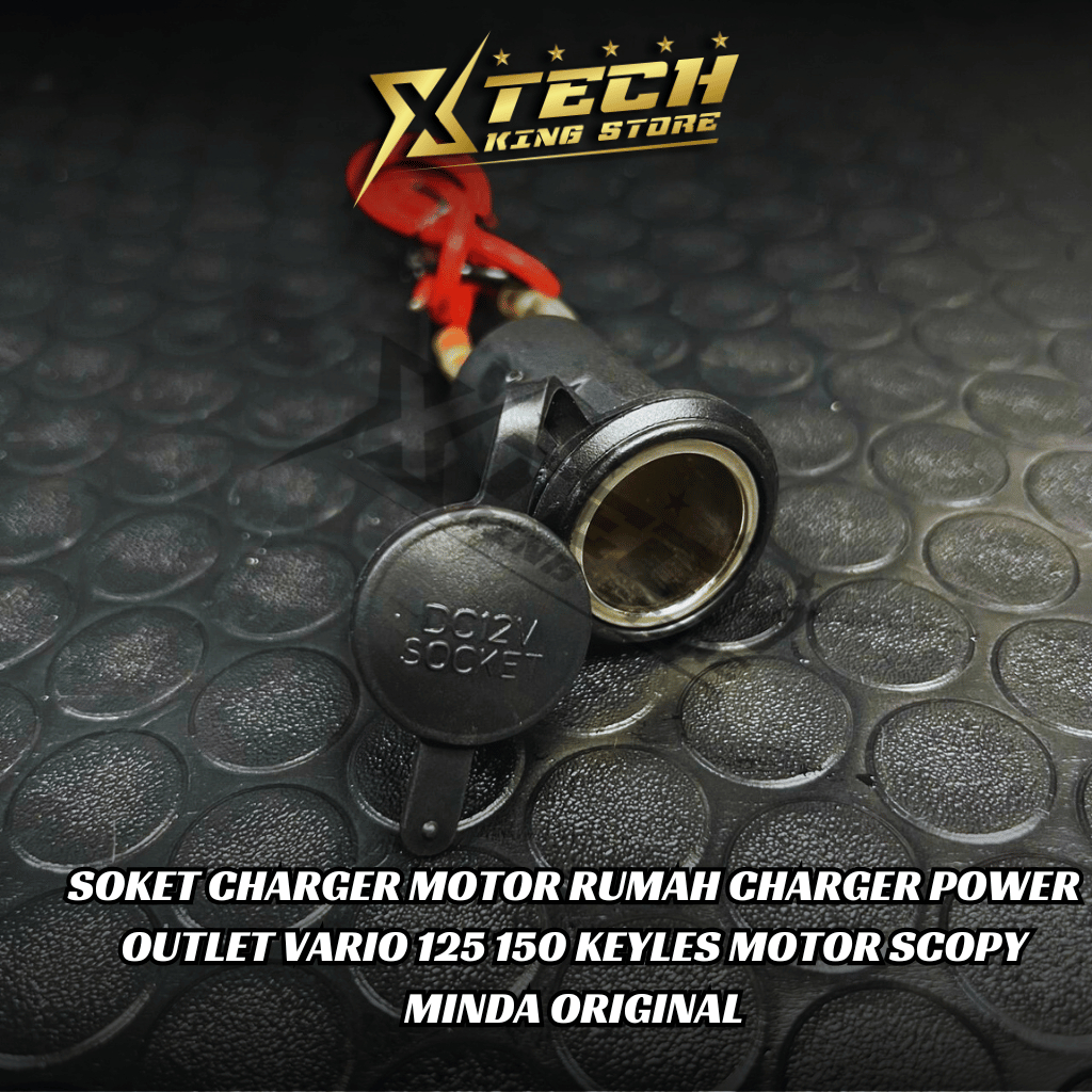 SOKET CHARGER MOTOR RUMAH CHARGER POWER OUTLET VARIO 125 150 KEYLES MOTOR SCOPY MINDA ORIGINAL