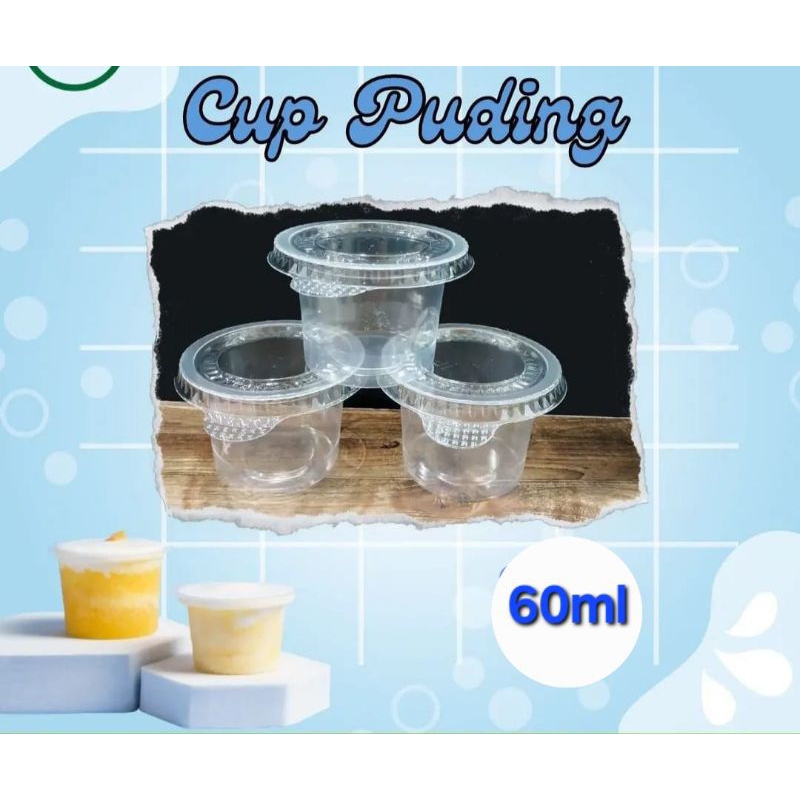 Cup jelly Agar Puding 60ml/90ml isi 50 pcs+Tutup