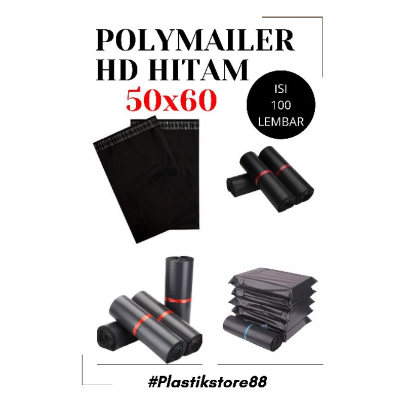 PLASTIK PACKING 50X60 POLYMAILER HITAM HD