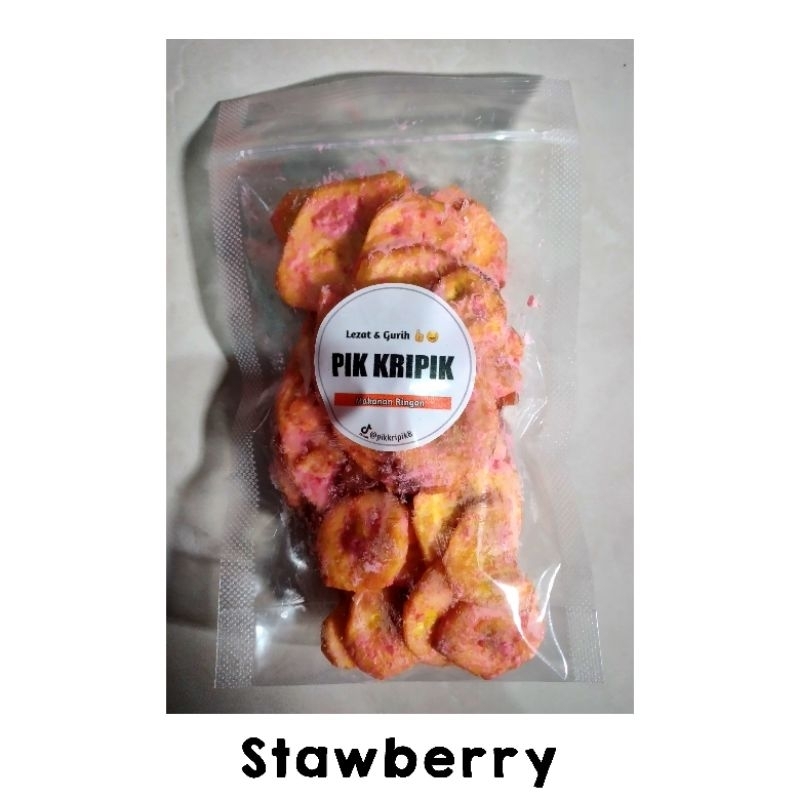 

Kripik Pisang Lumer Rasa Stawberry, Kripik Pisang Stawberry