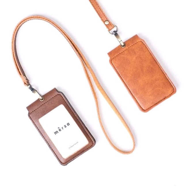 

merza - Lanyard ID Card Holder Magnet 2 Muka Kulit | Sani