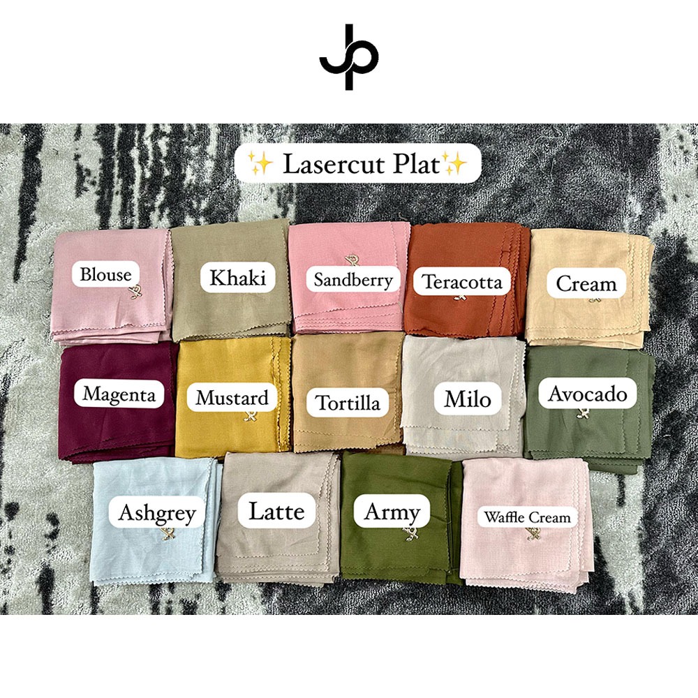 TERLARIS ORIGINAL Jilbab Segi Empat, Kerudung Hijab Journey Laser Cut Plat Polos