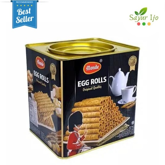 

MONDE Serena Egg RollS 600 Gram / Kaleng Biskuit Snack Original Flavour Cemilan Instant