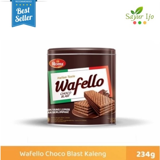 

ROMA WAFELLO Biscuit Choco Blast 234 Gram / Kaleng Biskuit Wafer Rasa Coklat Snack Cemilan Instant