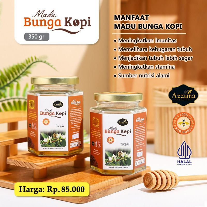 

Madu Azzura - Madu Bunga Kopi 350gr - 100% Alami, Yang Mengandung Nectar Nunga Kopi