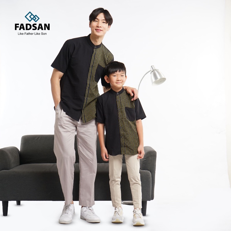 FADSAN WARA SERIES Atasan muslim Pria Kemko Kemeja Koko Couple Pria Dewasa Ayah Anak Laki Cowok Moti