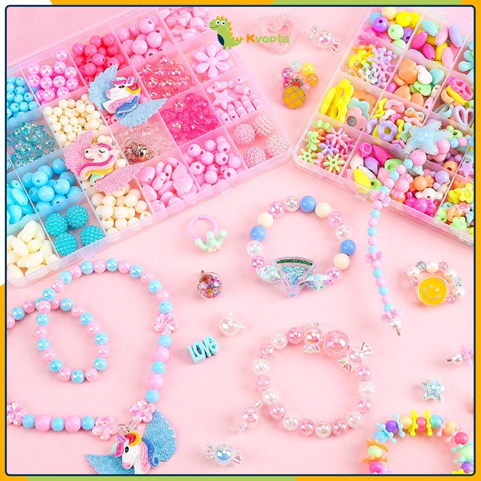 BRANDS FESTIVAL Kyopta Beaded diy Manik manik gelang set kotak dan tali Meronce manik manik Mainan e