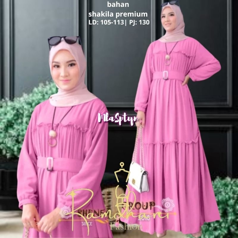 Gamis Lebaran Model Terbaru-Gamis Crinkle Jumbo - Dewie Dress Maxi - Gamis Susun Wanita Kondangan Te