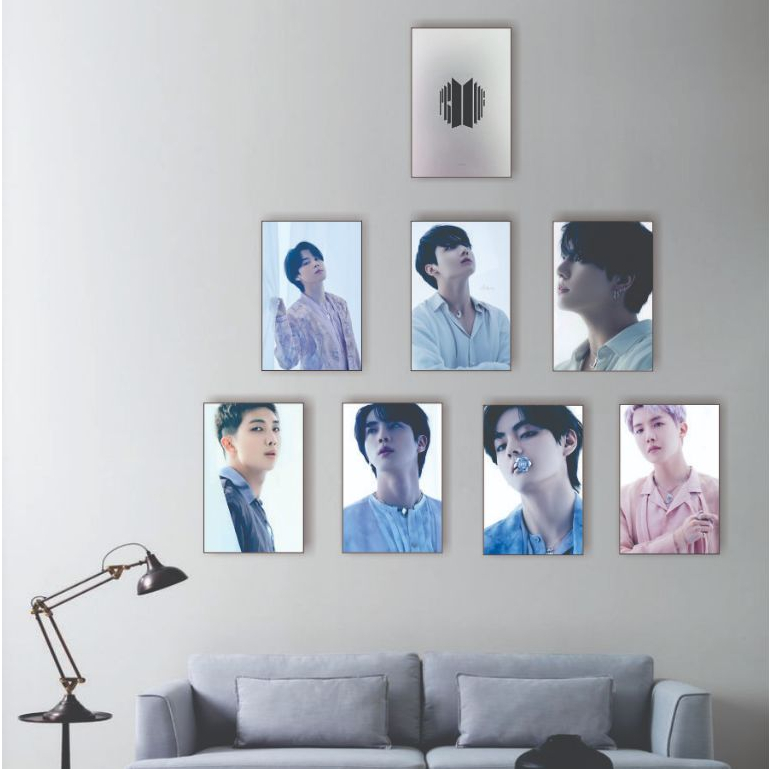 Poster Kayu BTS JIMIN V RM J-HOPE SUGA JUNGKOOK JIN Hiasan Dinding Dekorasi Kamar I Poster Kayu K-PO