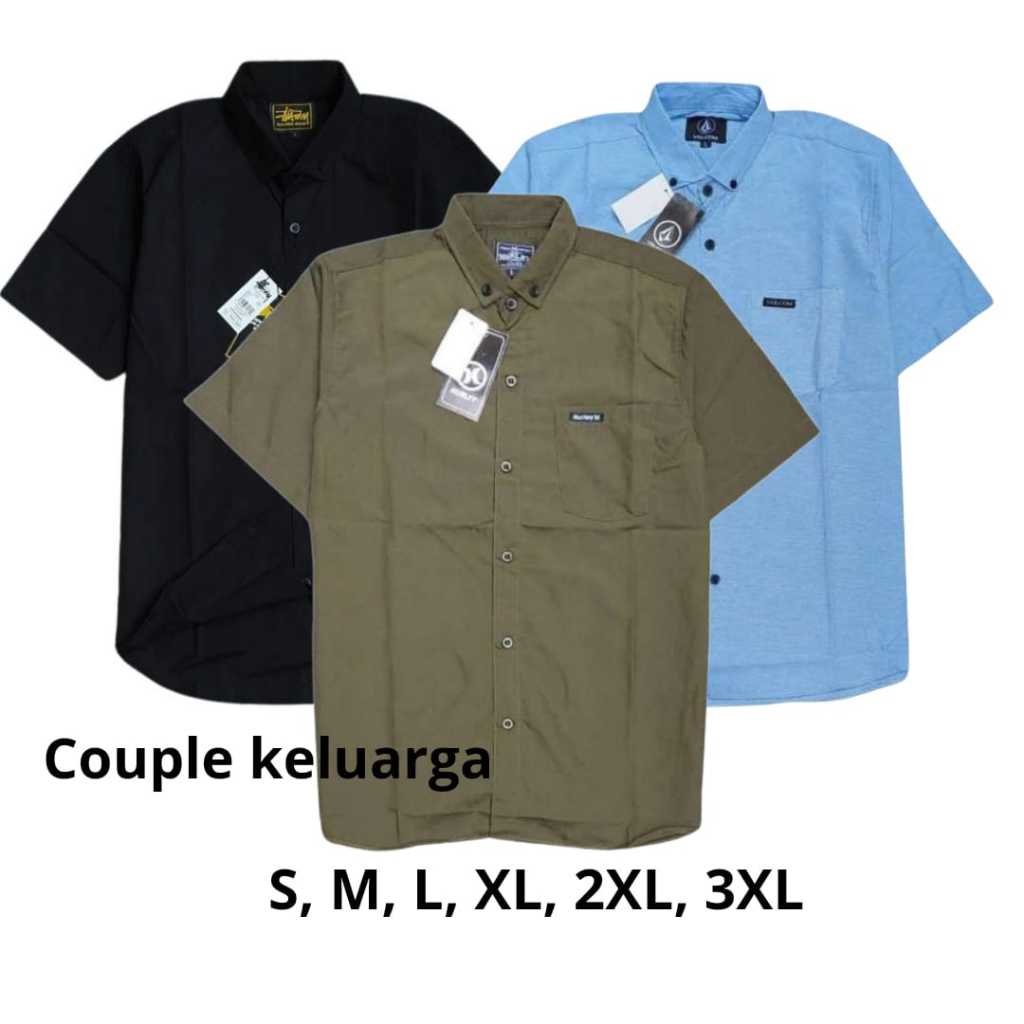 KEMEJA PRIA POLOS COUPLE AYAH DAN ANAK