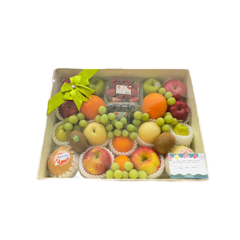 

buah segar fresh fruit premium hampers parcel buah lebaran idul fitri segar hard box dapat card & pita