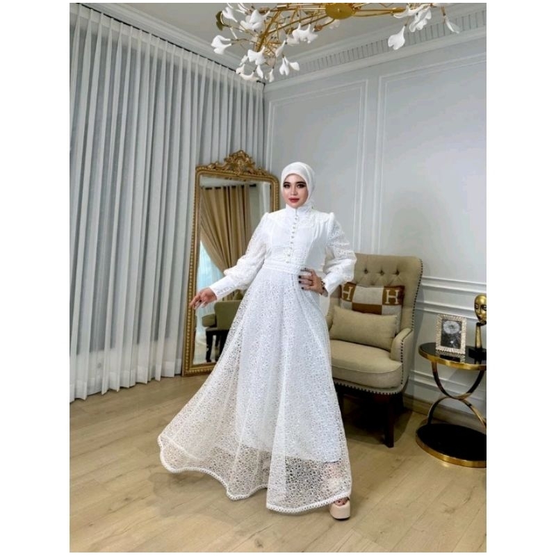 shellasaukia dress brokat mewah import premium100%ss