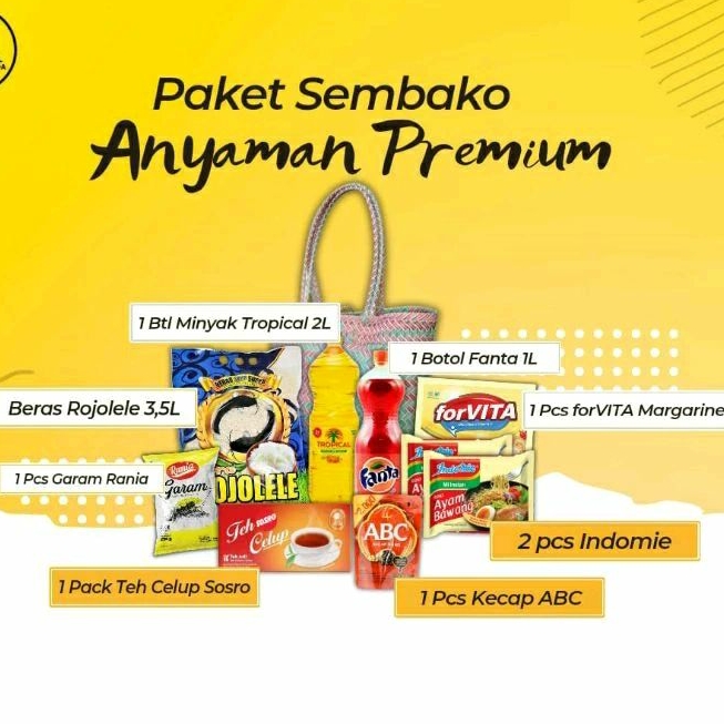 

paket sembako tas anyaman
