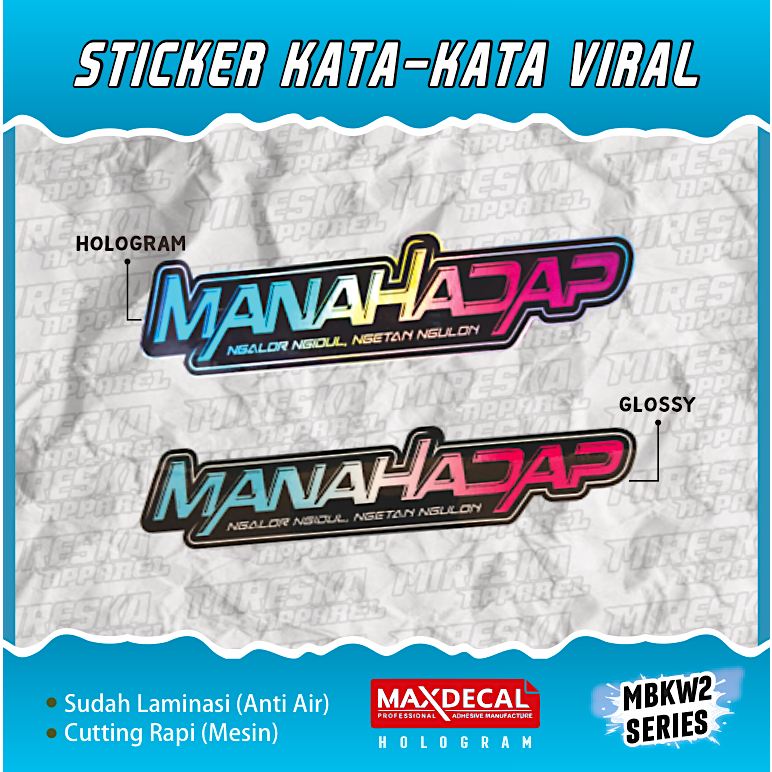 Sticker MANAHADAP Racing - Holo Sticker Aesthetic / Sticker Viral / Sticker Game / Sticker Vynil