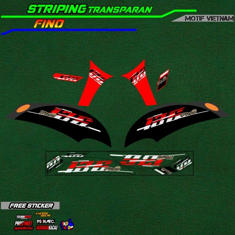striping stiker transparan fino 125 motif vietnam / striping fino 125 transparan vietnam style