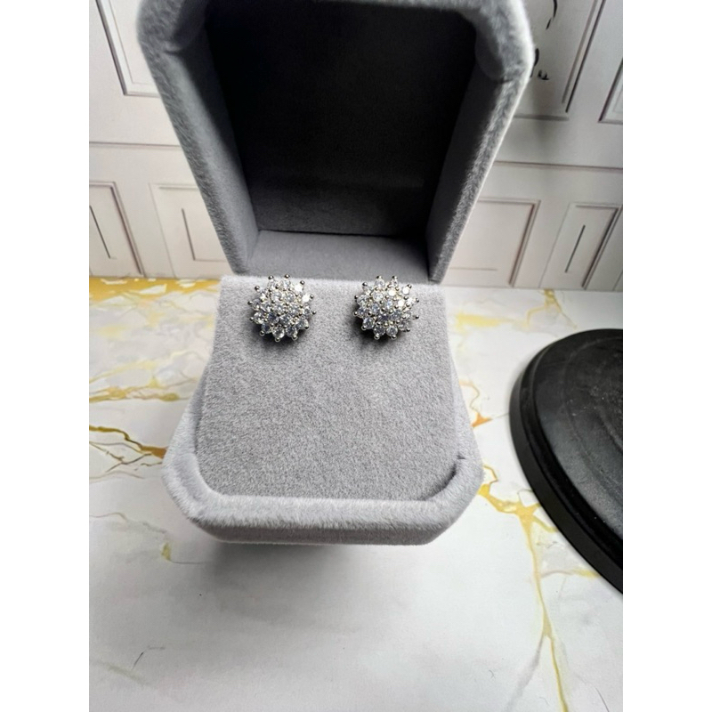 Anting Rose Zircon Grade A+++ Model Perhiasan Lapis Emas Lv21