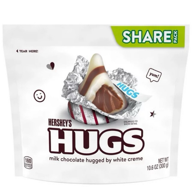 

HERSHEY’S Hugs Milk Chocolate Hugged By White Creme 300g