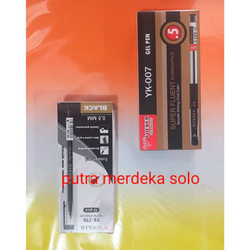 

Ballpoint Joyko, Bolpen Gel, Pulpen Yoeker Gel 0.5mm Hitam YK-007 YK-770