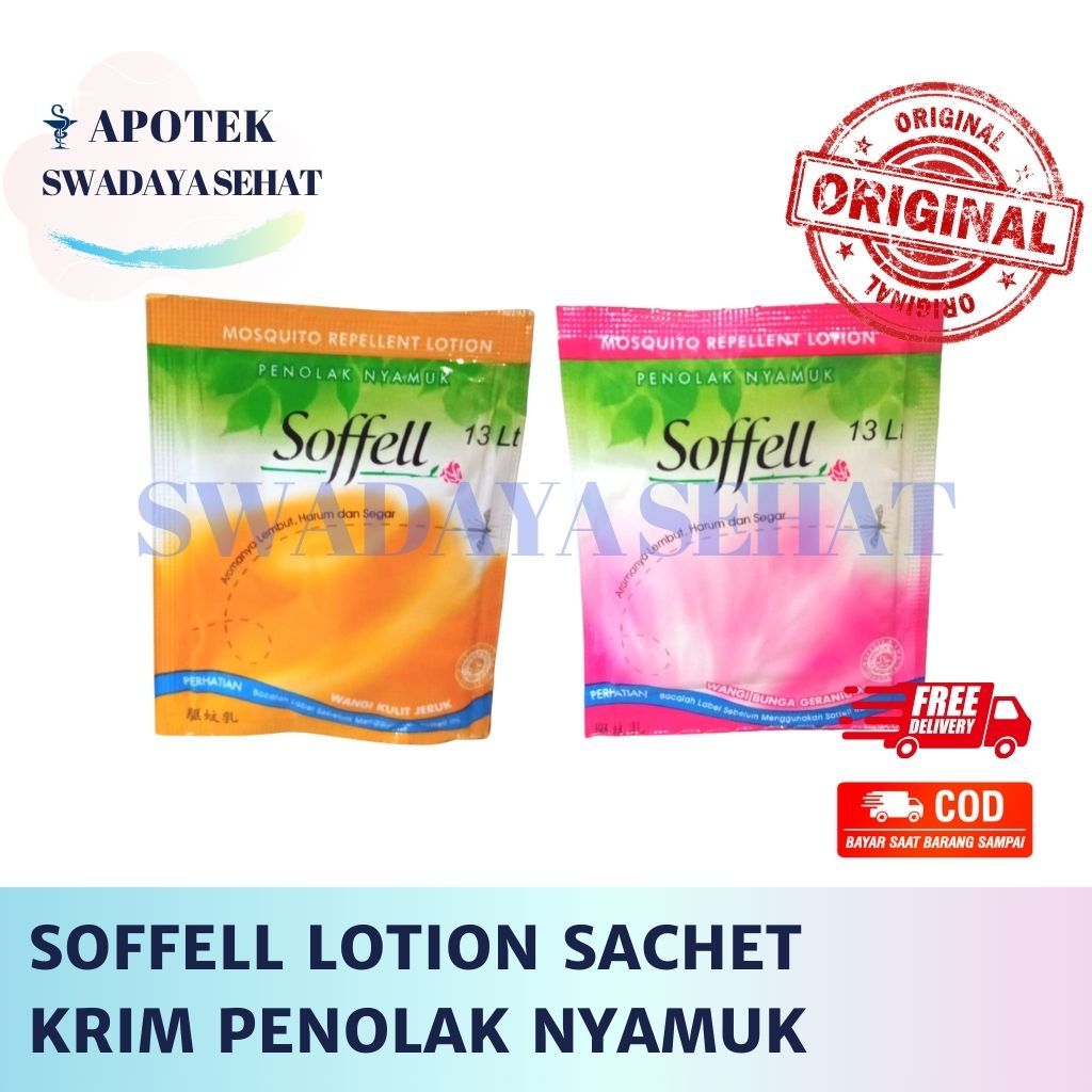 SOFFELL LOTION SACHET Ekonomis Wangi Bunga Geranium & Kulit Jeruk - Krim Penolak Anti Nyamuk Soffel 