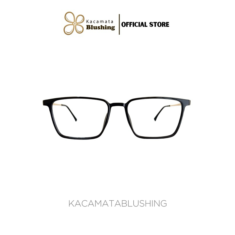 Kacamata Blushing - [Free Case Premium] Frame Kacamata Nebula Black gold