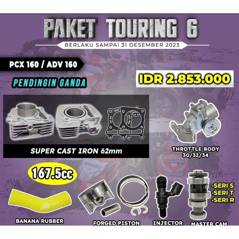 Paket Bore Up Touring BRT untuk PCX160 dan ADV160