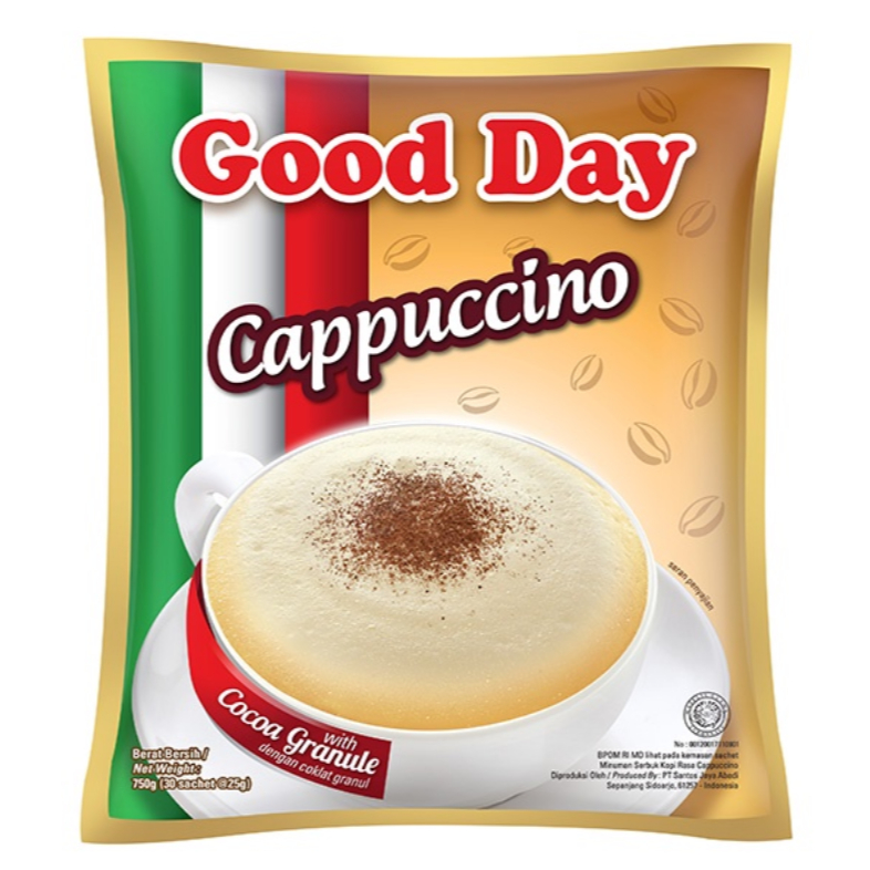 

GOOD DAY CAPPUCCINO BAG ISI 30 SACHET X 25 GR - KOPI