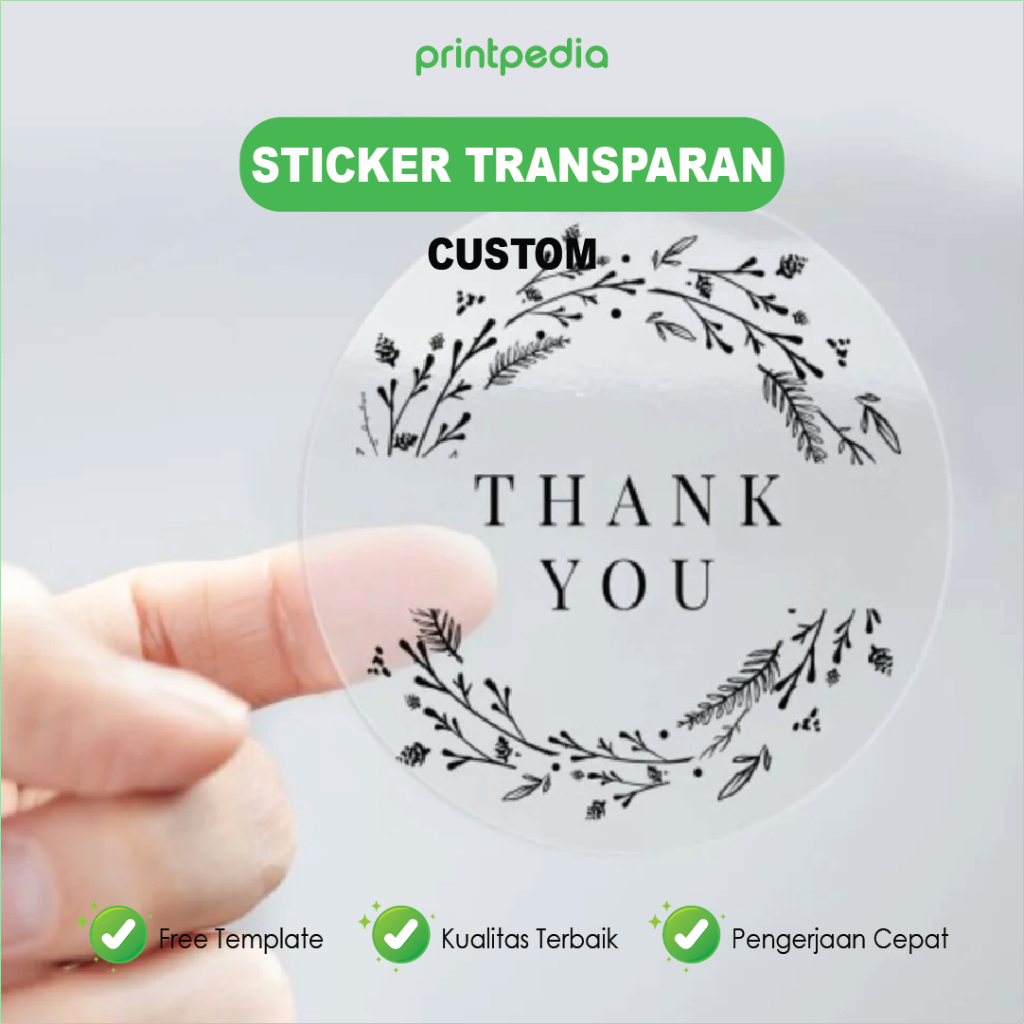 Cetak Sticker Vinyl Transparant A3+ / Sticker Anti Air / Cetak Stiker Label