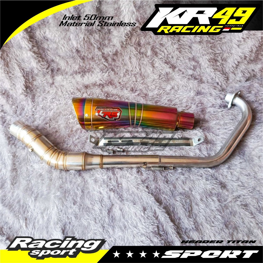 KNALPOT RACING R9 PELANGI PNP UNTUK VIXION CBR150 SATRIA FU CB150 SONIC R15  MX KING MEGAPRO GSX
