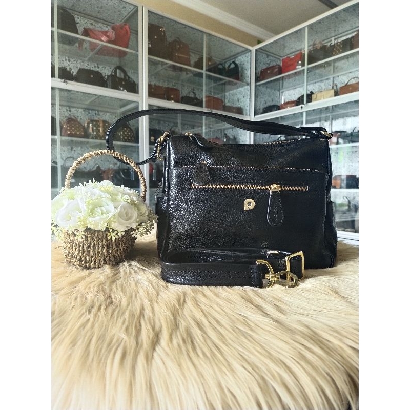 Tas papillon k3497 warna Cokoren, hitam 2in1 dapat 2 tali panjang dan pendek