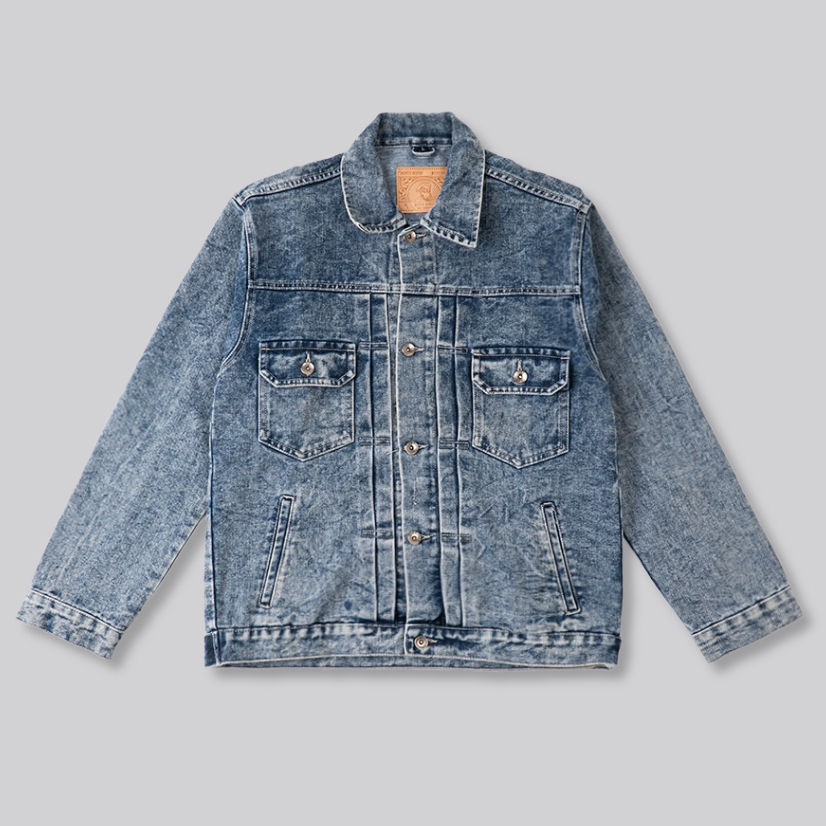 Distin Denim Trucker Jacket Type II | Jaket Denim Sand wash pria