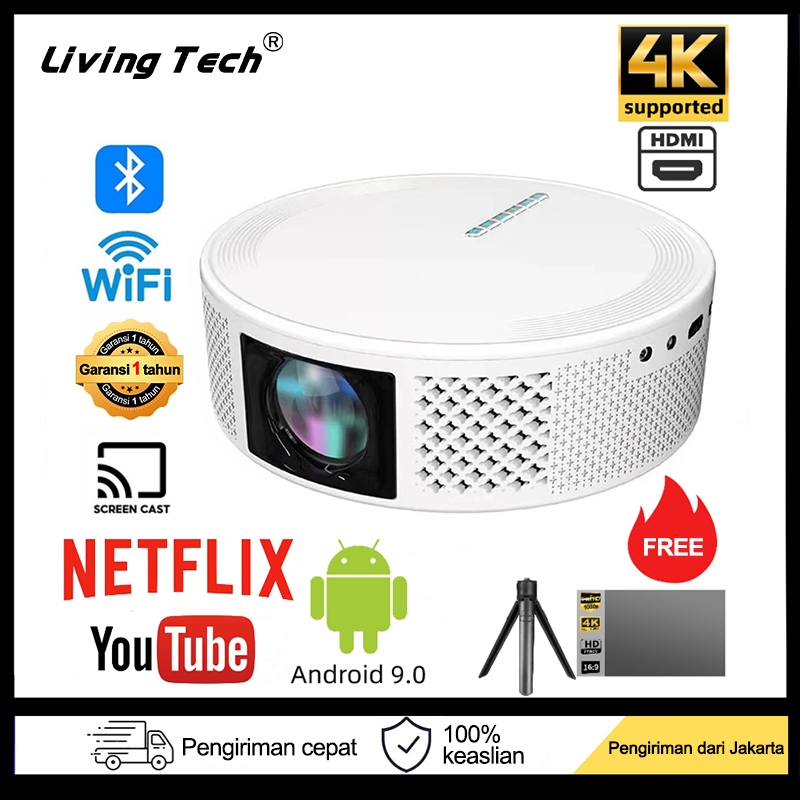 M96 T269 Smart Projector Android OS 1920x1080P HD Proyektor mini Portable Android Proyektor TV WiFi