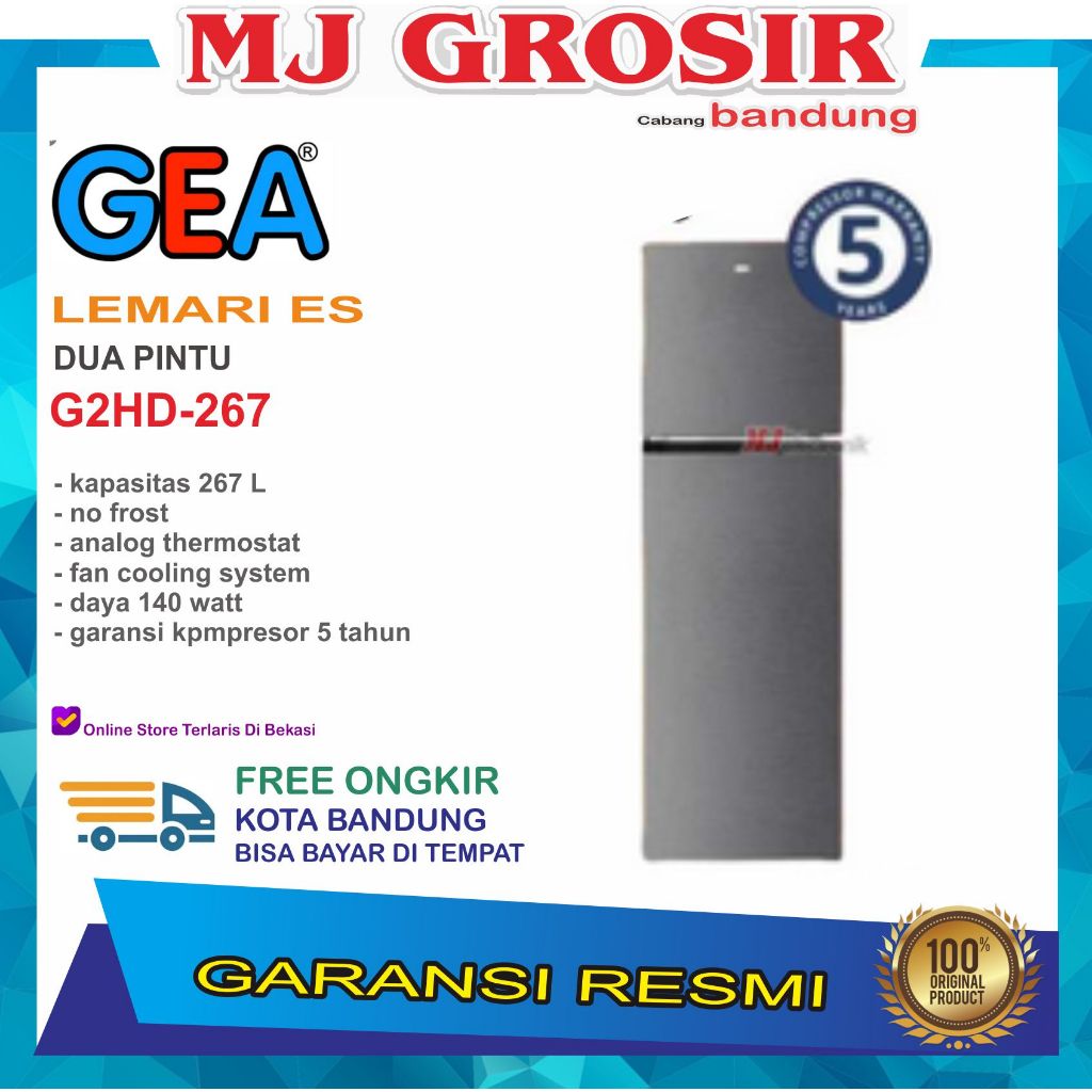 KULKAS GEA G2HD 267 LEMARI ES 2 PINTU G2HD-267 2 PINTU