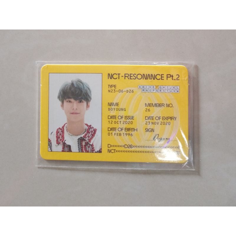 id card doyoung departure nct